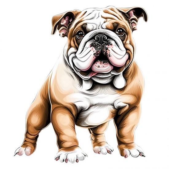 Sticker decorativ, Caine Bulldog, Maro, 70 cm, 1203STK Sticker decorativ, Caine Bulldog, Maro, 70 cm, 1203STK