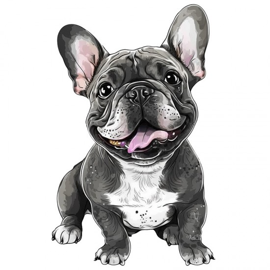 Sticker decorativ, Caine French Bulldog, Negru, 85 cm, 1203STK-1 Sticker decorativ, Caine French Bulldog, Negru, 85 cm, 1203STK-1