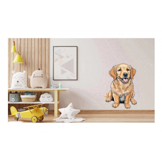 Sticker decorativ, Caine Golden Retriever, Maro, 85 cm, 1203STK-3 Sticker decorativ, Caine Golden Retriever, Maro, 85 cm, 1203STK-3