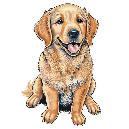 Sticker decorativ, Caine Golden Retriever, Maro, 85 cm, 1203STK-3 Sticker decorativ, Caine Golden Retriever, Maro, 85 cm, 1203STK-3