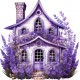Sticker decorativ, Casa cu Lavanda, Mov, 60 cm, 1361STK-6 Sticker decorativ, Casa cu Lavanda, Mov, 60 cm, 1361STK-6