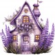Sticker decorativ, Casa cu Lavanda, Mov, 60 cm, 1361STK-8 Sticker decorativ, Casa cu Lavanda, Mov, 60 cm, 1361STK-8