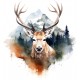 Sticker decorativ, Cerb, Maro, 64 cm, 1307STK-2 Sticker decorativ, Cerb, Maro, 64 cm, 1307STK-2