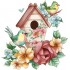 Sticker decorativ, Colivie, Maro, 62 cm, 1261STK-7