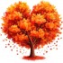 Sticker decorativ, Copac, Portocaliu, 60 cm, 1320STK
