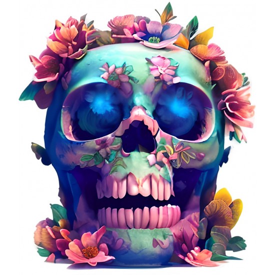 Sticker decorativ, Craniu, Albastru, 69 cm, 1237STK Sticker decorativ, Craniu, Albastru, 69 cm, 1237STK