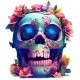 Sticker decorativ, Craniu, Albastru, 69 cm, 1237STK Sticker decorativ, Craniu, Albastru, 69 cm, 1237STK