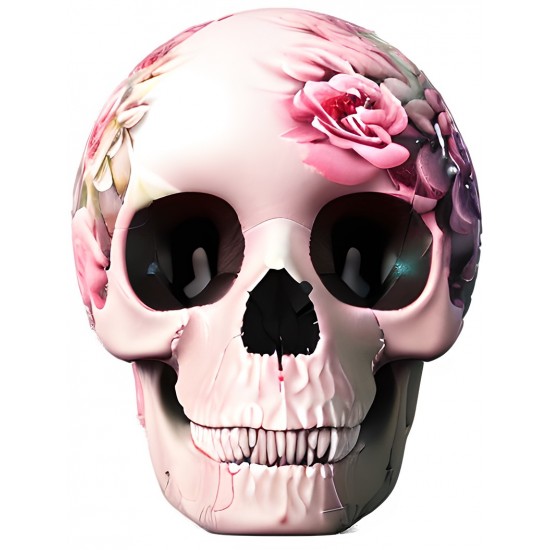 Sticker decorativ, Craniu, Roz, 79 cm, 1256STK Sticker decorativ, Craniu, Roz, 79 cm, 1256STK