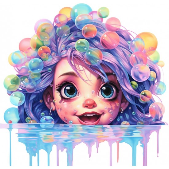 Sticker decorativ, Culori Pastelate, Fata, Mov, 62 cm, 1347STK-2 Sticker decorativ, Culori Pastelate, Fata, Mov, 62 cm, 1347STK-2