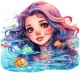 Sticker decorativ, Culori Pastelate, Fata, Mov, 62 cm, 1347STK-5 Sticker decorativ, Culori Pastelate, Fata, Mov, 62 cm, 1347STK-5