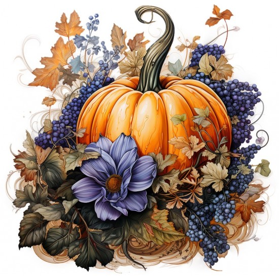 Sticker decorativ, Dovleac, Mov, 61 cm, 1322STK-2 Sticker decorativ, Dovleac, Mov, 61 cm, 1322STK-2