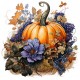 Sticker decorativ, Dovleac, Mov, 61 cm, 1322STK-2 Sticker decorativ, Dovleac, Mov, 61 cm, 1322STK-2