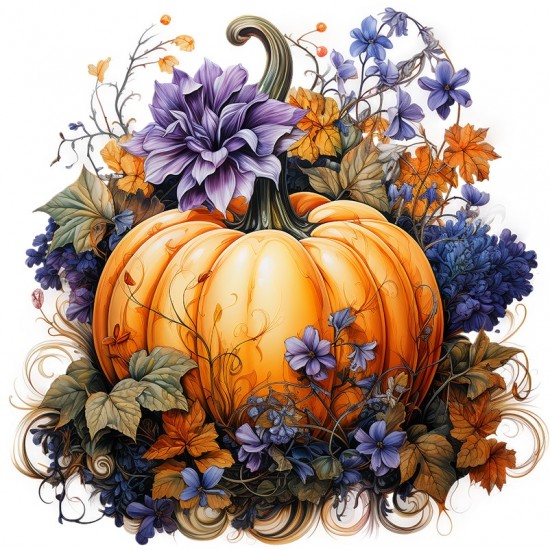 Sticker decorativ, Dovleac, Portocaliu, 60 cm, 1322STK-1