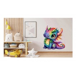 Sticker decorativ, Dragon, Multicolor, 67 cm, 1262STK-6 Sticker decorativ, Dragon, Multicolor, 67 cm, 1262STK-6