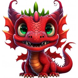 Sticker decorativ, Dragon, Rosu, 62 cm, 1262STK-2