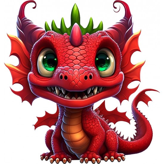 Sticker decorativ, Dragon, Rosu, 62 cm, 1262STK-2 Sticker decorativ, Dragon, Rosu, 62 cm, 1262STK-2