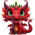 Sticker decorativ, Dragon, Rosu, 62 cm, 1262STK-2