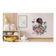 Sticker decorativ, Fata, Fluturi si Flori, Multicolor, 70 cm, 1208STK-3