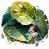 Sticker decorativ, Fetita, Verde, 64 cm, 1283STK-3