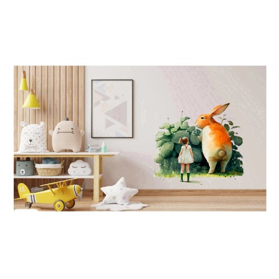 Sticker decorativ, Fetita, Verde, 67 cm, 1283STK-2 Sticker decorativ, Fetita, Verde, 67 cm, 1283STK-2