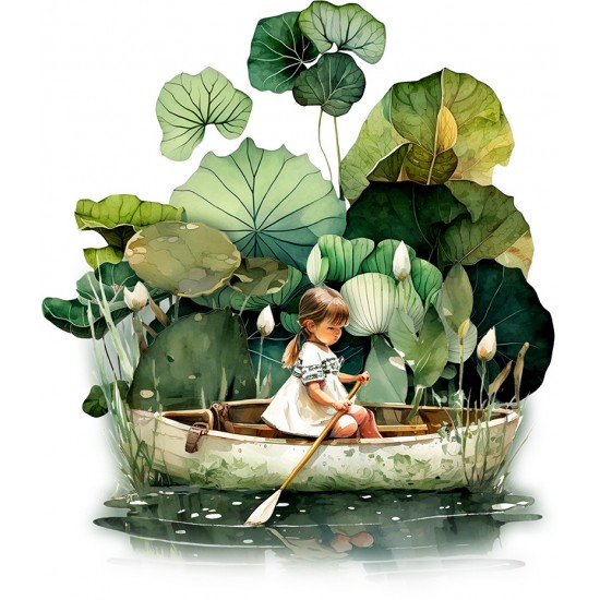 Sticker decorativ, Fetita, Verde, 69 cm, 1283STK-4 Sticker decorativ, Fetita, Verde, 69 cm, 1283STK-4