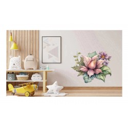 Sticker decorativ, Floare, Dragon, Roz, 60 cm, 1207STK-4