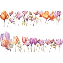 Sticker decorativ, Flori, Mov, 90 cm, 1317STK