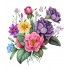 Sticker decorativ, Flori, Multicolor, 64 cm, 1216STK-7
