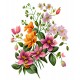 Sticker decorativ, Flori, Multicolor, 80 cm, 1216STK-10