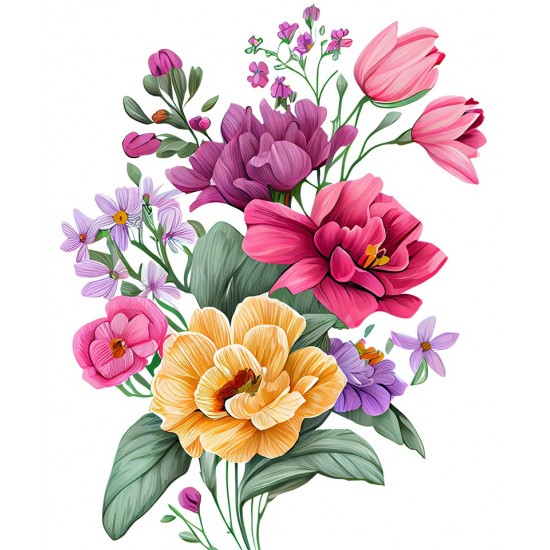 Sticker decorativ, Flori, Multicolor, 80 cm, 1216STK-9 Sticker decorativ, Flori, Multicolor, 80 cm, 1216STK-9