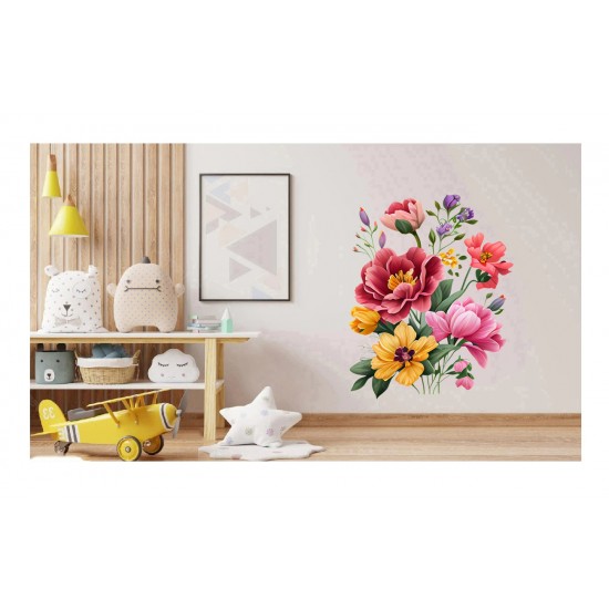 Sticker decorativ, Flori, Multicolor, 83 cm, 1216STK-8 Sticker decorativ, Flori, Multicolor, 83 cm, 1216STK-8