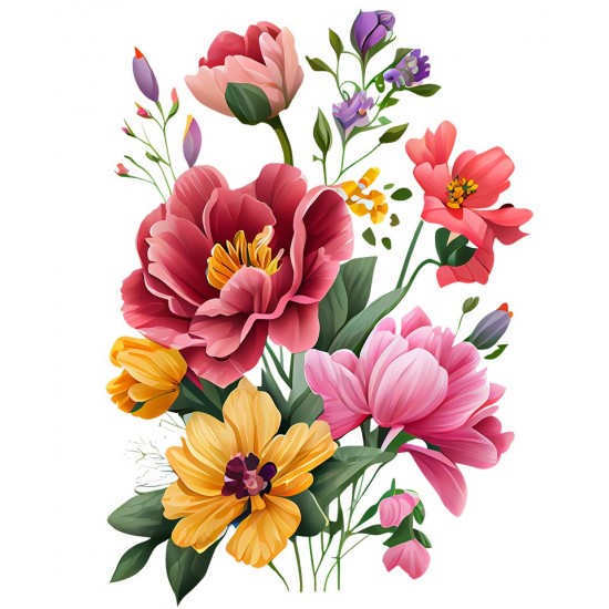Sticker decorativ, Flori, Multicolor, 83 cm, 1216STK-8 Sticker decorativ, Flori, Multicolor, 83 cm, 1216STK-8