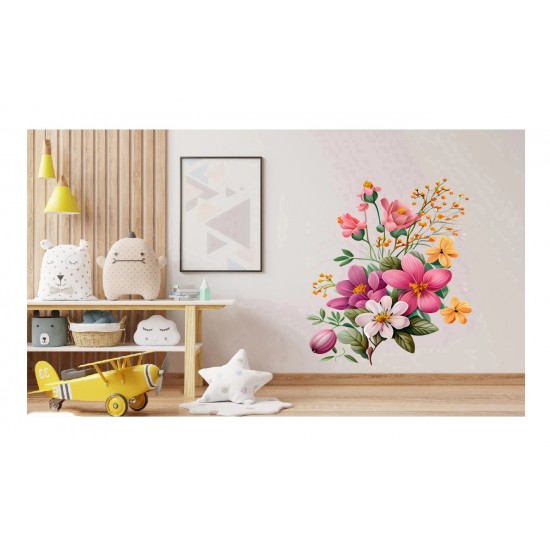 Sticker decorativ, Flori, Multicolor, 85 cm, 1216STK-1 Sticker decorativ, Flori, Multicolor, 85 cm, 1216STK-1
