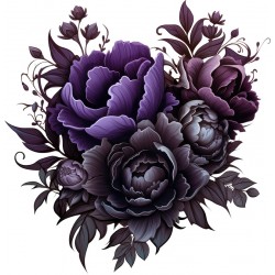 Sticker decorativ, Flori, Negru, 62 cm, 1325STK-4