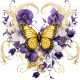 Sticker decorativ Fluture, Galben, 60 cm, 1316STK-3 Sticker decorativ Fluture, Galben, 60 cm, 1316STK-3