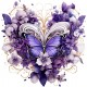Sticker decorativ Fluture, Mov, 61 cm, 1316STK-2 Sticker decorativ Fluture, Mov, 61 cm, 1316STK-2