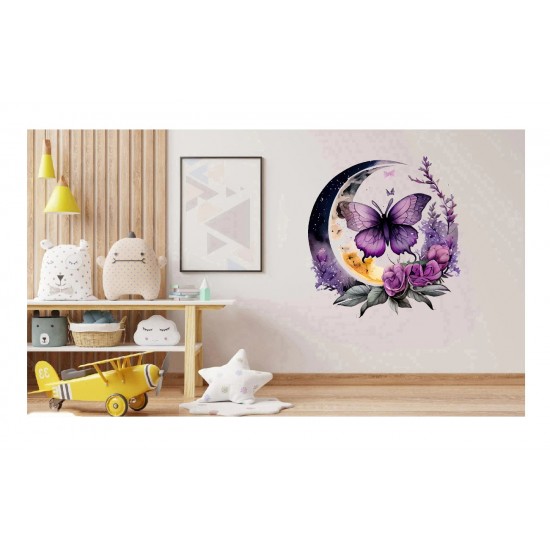 Sticker decorativ, Fluture, Mov, 62 cm, 1272STK-1 Sticker decorativ, Fluture, Mov, 62 cm, 1272STK-1