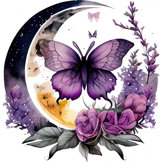 Sticker decorativ, Fluture, Mov, 62 cm, 1272STK-1 Sticker decorativ, Fluture, Mov, 62 cm, 1272STK-1