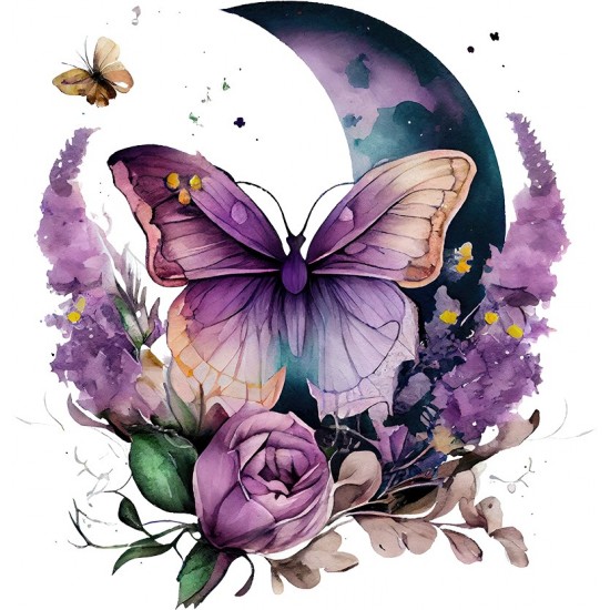 Sticker decorativ, Fluture, Mov, 62 cm, 1272STK-3 Sticker decorativ, Fluture, Mov, 62 cm, 1272STK-3