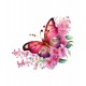 Sticker decorativ, Fluture, Roz, 69 cm, 1209STK-1