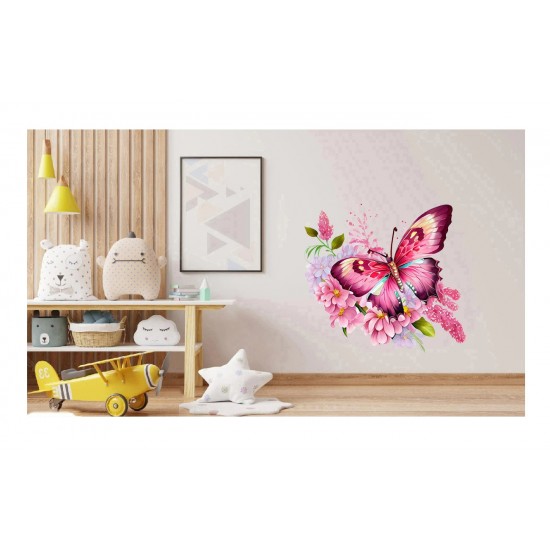 Sticker decorativ, Fluture, Roz, 69 cm, 1209STK Sticker decorativ, Fluture, Roz, 69 cm, 1209STK