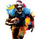 Sticker decorativ, Fotbal American, Multicolor, 74 cm, 1335STK-7