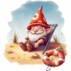 Sticker decorativ, Gnom Fericit, Rosu, 66 cm, 1247STK Sticker decorativ, Gnom Fericit, Rosu, 66 cm, 1247STK