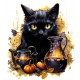 Sticker decorativ, Halloween, Negru, 68 cm, 1337STK-13