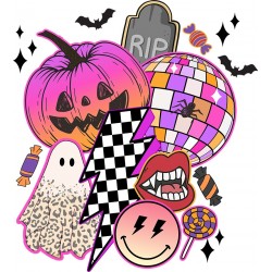 Sticker decorativ, Halloween, Roz, 66 cm, 1342STK