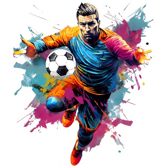 Sticker decorativ, Jucator Fotbal, Albastru, 71 cm, 1335STK-13 Sticker decorativ, Jucator Fotbal, Albastru, 71 cm, 1335STK-13