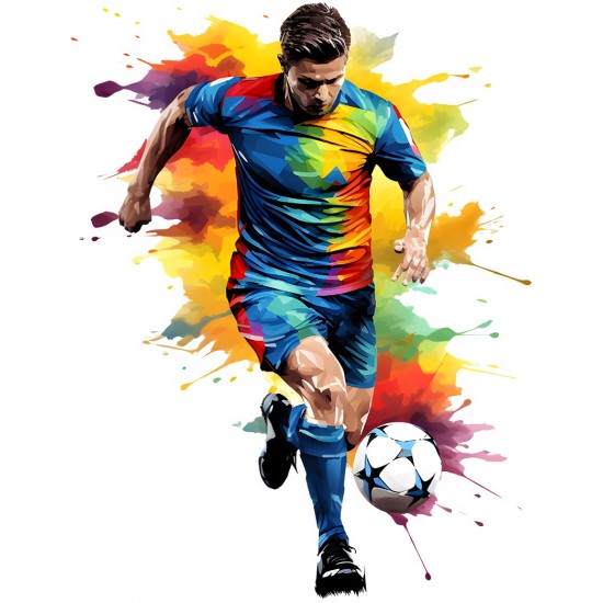 Sticker decorativ, Jucator Fotbal, Albastru, 78 cm, 1335STK-14 Sticker decorativ, Jucator Fotbal, Albastru, 78 cm, 1335STK-14