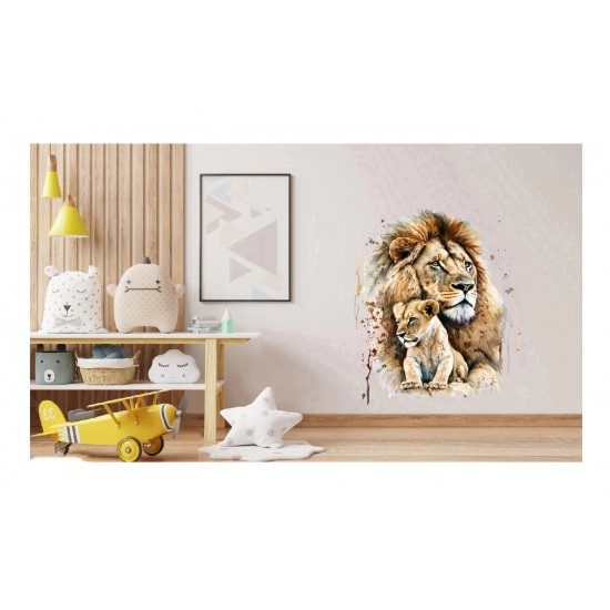 Sticker decorativ, Leu, Portocaliu, 77 cm, 1213STK-2