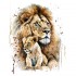 Sticker decorativ, Leu, Portocaliu, 77 cm, 1213STK-2