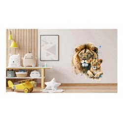Sticker decorativ, Leu, Portocaliu, 77 cm, 1213STK-3